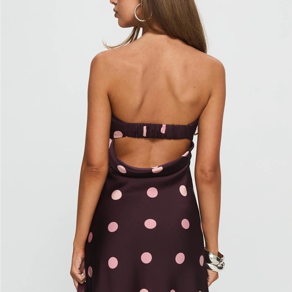 Princess Polly Phillipa Mini Dress Plum / Pink Polka Dot - Picture 5 of 12